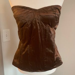 Never worn Chocolate brown satin corset top 😍